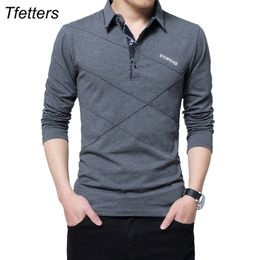 Men's TShirts TFETTERS Brand T Shirt Men Long Tshirt Turndown Stripe Designer Tshirt Slim Fit Loose Casual Cotton T Shirt Male Plus Size 220905