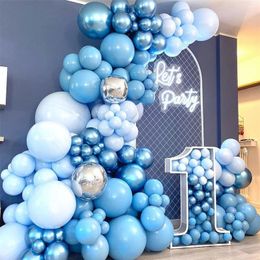 Other Event Party Supplies Blue Macaron Balloon Garland Arch Kit Birthday Party Decor Foil Latex Ballon Wedding Birthday Party Baby Shower Kids Baloon 220906