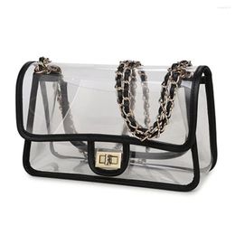 Evening Bags PVC Women Transparent Shoulder Crossbody Female Top-Handle Chain Handbag Casual Ladies Bag