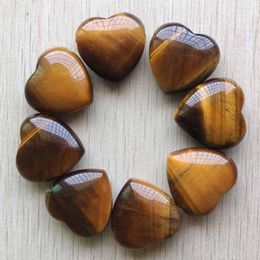 Pendant Necklaces Fashion Good Quality Natural Tiger Eye Stone Heart Pendants 30mm For Jewelry Making 8pcs/lot Wholesale