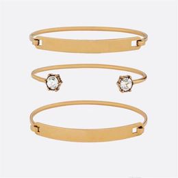-Fashion Bangles Bracelet Gold Designer ouvrir un couple ajust￩ Couple Anti-Gold Placing Saint-Valentin Gift Gift Quality2922