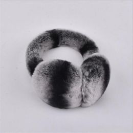 Berets Fur Solid Colour Ladies Earmuffs Autumn Winter Warm Comfortable Unisex Skiing Real Rex Headphones