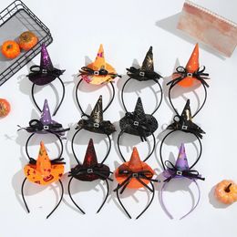 Party Decoration Halloween Pumpkin Headband Orange Witch Cosplay Headdress Christmas Party Props Hair Accessories Hat 21 Colours B0905