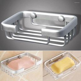 Soap Dishes 1Pc Wall Mounted Bathroom Bath Shower Aluminium Holder Dish Square Basket Accessories