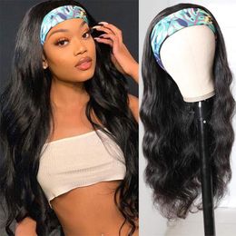 Headband Wig Human Hair Wigs for Black Women Body Wave Wet and Wavy Wigs Lace FrontWig Natural Colour 150% Density