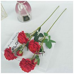 Faux Floral Greenery Red Is Large Red And Dark Red Simulation Flower Material Wedding Decoration Fake Flower Hydrangea Peony Rose Camellia J220906