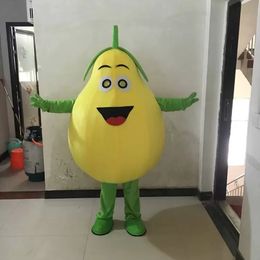 2022 Advertising Props Yellow Pears Mascot Costume Halloween Christmas Fancy Party Cartoon Character Outfit Suit Adult Women Men Dress Carnival Unisex Adults