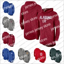Dış Mekan Ceketleri Hoodies Erkek NCAA Alabama Crimson Tide 2019 Sideline Uzun Kollu Kapşonlu Performans Üstü Heather Gri Kırmızı Beden S-3XL