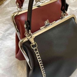 Clutch Bags handbags Leather Dumplings Tote Mouth Gold Shoulder Crossbody Messenger Chain Wallets 220906