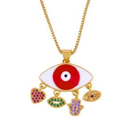 Jewellery Necklaces Pendants mama eye heart chain necklace Zirconia Jewellery Cubic Crystal Cz Fashion Charm