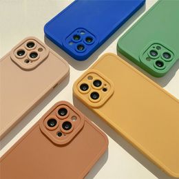 Silicone Phone Cases For iPhone11 12 13 14pro/promax/max/12 13/mini/xr/xs/xsmax/7 8/p/SE2020 Candy Color Soft TPU Full Protection Cover