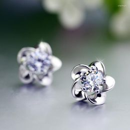 Stud Earrings Real 1 Carat D Colour Moissanite Plum Blossom Flower For Women 925 Sterling Silver Sparkling Wedding Jewellery