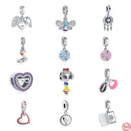 925 Silver Charm Beads Dangle DIY Acessories Blue Dreamcatcher Heart Pendant Bead Fit Pandora Charms Bracelet DIY Jewelry Accessories
