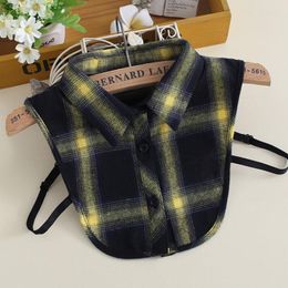 Bow Ties Plaid Detachable Collars For Children Lapel Kids Fake Collar Shirt Boys Girls False Blouse Removalble Half