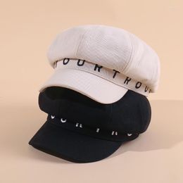 Berets Autumn Hats For Women With Button Octagonal Caps Ladies Casual Woollen Hat Winter Beret Cap HR122310