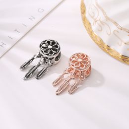 925 Silver Charm Beads Dangle Alloy Bead Rose Heart Spiritual Dream Catcher Bead Fit Pandora Charms Bracelet DIY Jewellery Accessories