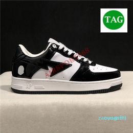 Bapesta Sta Low shoes Apes casual shoes men women Nigo Patent Leather Black blue3