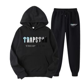 Men's Tracksuits Brand TRAPSTAR Printed Sportswear Men 16 Colours Warm Two Pieces Set Loose Hoodie Sweatshirt Pants Jogging 220906