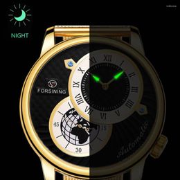 Wristwatches Reloj Hombre Forsining Watch For Men Automatic Mechanical Simple Men's Wristwatch Waterproof Sports Man Watches Drop