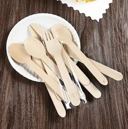 Honey Spoons Small Round Spoon with Personalised Wooden mini Spoons for Ice cream Yoghourt Jam Jars Party Decoration Gift P0906