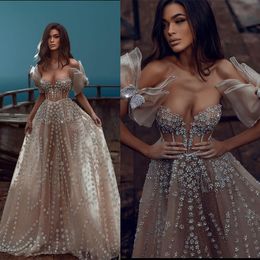 Luxurious Beads Wedding Dress Sexy Sweetheart Illusion Crystal Arabic A Line Bridal Gowns Robe Custom Made Formal Dress