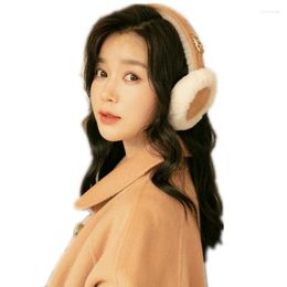 Berets Real Sheep Shearling Fur Earmuff Winter Warm Fashion Ear Warmer Women Soft Muffs