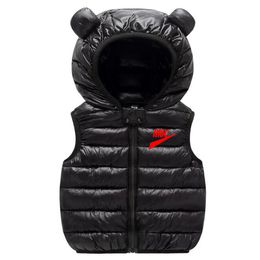 Hooded Child Waistcoat Children Outerwear Kids Jackets Warm Cotton Baby Boys Girls Vest For Spring Autumn 3-14 Years Old