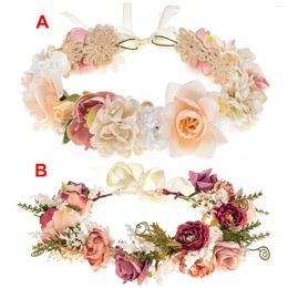 Headpieces Boho 's Floral Crown Flower Headband Hair Garland Wedding Headpiece