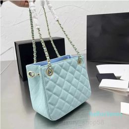 2022 new fashion Handbag 17.5cini Womens Designer Bags Grained Caviar Shopping s Crobody Bag Double Gold-tone Metal Chains Diamond Quilting Shoultop