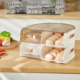 Storage Bottles Egg Box Easy To Clean Container Refrigerator Rolling Rack