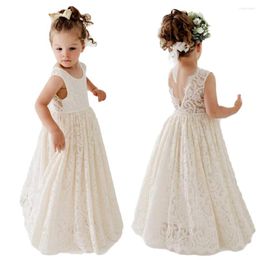 Vestidos de menina Plus Size Princess Girls Cotton Lace Party Dress Long Dress Bebês crianças Flores de casamento Crianças Crianças 2 4 6 8 10 12 14
