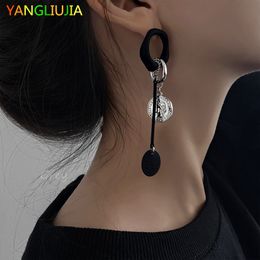 Black Long Portrait Pendant Earrings Europe And United States Temperament Personality Fashion Tassel Earrings Women Jewellery Gift