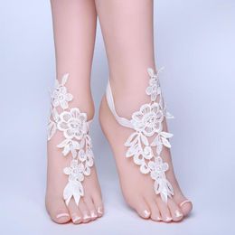 Headpieces Foot Chain Lace Ankle Bracelet Bridal Beach Wedding Barefoot Sandals Women White