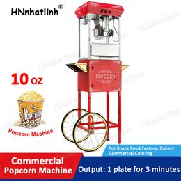 Food Processing Equipment Red Popcorn Maker Professional Cart 10 Oz Kettle Makes Up to 32 Cups Vintage Movie Theatre Popcorn Machine with Interior Light