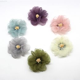 Faux Floral Greenery 10Pcs 7Cm Fabric Flower For Dress Wedding Bouquet Jewelry Accessories Brooch Production Clothing Making J220906