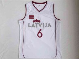 Kristaps Porzingis 6 tvija White Basketball Jersey Manu Ginobili College Jerseys #6 Virtus Kinder Bologna European Camiseta De Baloncesto