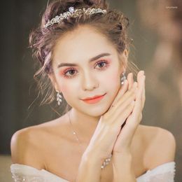 Tocados de la corona nupcial Juego de tres piezas 2022 Cir￳n Corea Small Wedding Dress Crystal Hair Jewelry