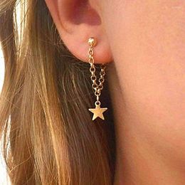 Hoop Earrings Korean Style Temperament Cute Gold Star Tassel Good-Grade Long Europe Spring Fashion Jewellery RG0314