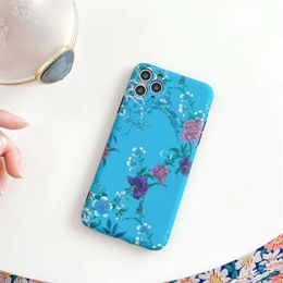 Luxury Trendy Brand IPhone 13 Cases Frosted Phone Case For 12 Promax 11 Pro Xr Xs Xsmax X 7plus 8 Flowers High Quality Mobile Phone Cover