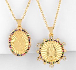 Jewellery Necklaces Pendants Virgin Mary Cross O chain necklace Zirconia Jewellery Cubic Crystal Cz Fashion Charm sh35