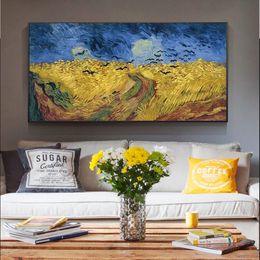Canvas Painting Vincent Van Gogh Wheatfield With Crows Print Living Room Home Decor Modern Wall Art Oil Painting Poster Artwork