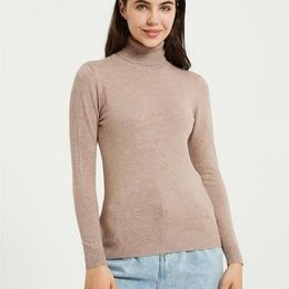 Women s Sweaters Wixra Knitting and Jumper Turtleneck Tops Pullovers Casual Womens Long Sleeve All match Elastic 220906