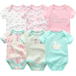 Rompers Baby Bodysuit 6-pack Fashion body Short Sleeve born Suits Infant Jumpsuit Cartoon kids baby girl clothes 220905