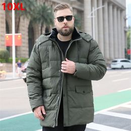 Men's Down Parkas large size down jacket male man plus Fertiliser winter warm 150kg oversized thick section 10XL 9XL 8XL 7XL 6XL 220906
