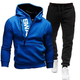 Mens Tracksuits Casual Tracksuits Men Hooded Outfit Sets Spring Autumn Mens Sportswear Suit HoodiePants Fashion Male Jogger Sweatsuit 220906