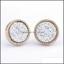 Charm Sier Ice Out High Diamond Cluster Zircon Round Screw Back Earrings Men And Women Hip Hop Jewellery Drop Delivery 2021 Dhseller2010 Dhfpw