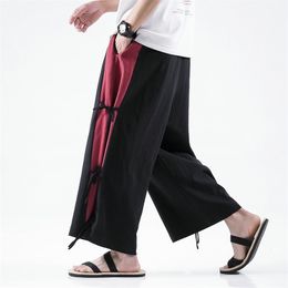 Men's Pants Cotton linen Wide-leg Chinese Style Casual Jogging Large 5XL Spring High Quality Sweatpants 220907