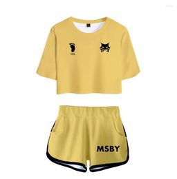 Women's Tracksuits Be Well Received Girl MSBY Young Manga Sexy Two Pieces Sets T-shirts Shorts Pants Dew Navel Sport Girls Short Sleeve