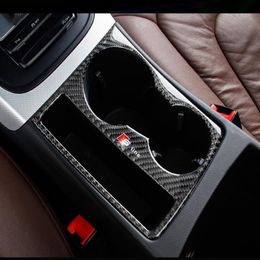 Carbon Fiber Car Inner Control Gear Shift Panel Water Cup Holder Cover Trim strip Car Styling sticker For Audi A4 B8 A5 Auto Acces246P