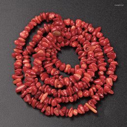 Peeds Piedra natural chip de grava de coral rojo irregular para joyas que fabrican joyas de moda de bricolaje de 3-5 mm al por mayor